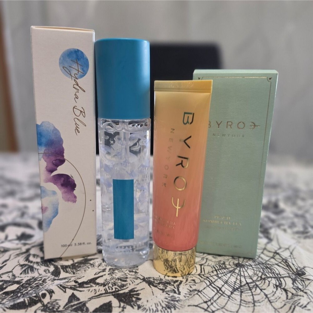 Byroe Peach Kombucha Tea Clay Mask + Lapalette Hydra Blue Petal Serum Toner